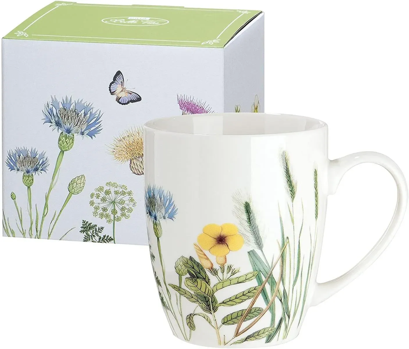 Gilde Tasse / Becher, Wild Flowers", Schmetterlingmotiv, Blumenmuster, Porzella..."