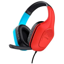 Trust GXT 416S Zirox Federleichtes Gaming-Headset, Schwarz/Cyan/Rot