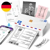 Phomemo Thermodrucker, Mini Drucker M04AS 300DPI Fotodrucker Drucker Für Smartph