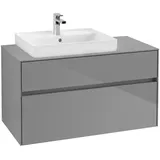 Villeroy & Boch Collaro Waschbeckenunterschrank 100 x 55 cm Glossy Grey