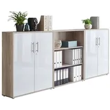 moebel-dich-auf Aktenschrank OFFICE EDITION (Set 9, Büroschrank abschließbar mit Metallgriffen) Made in Germany beige