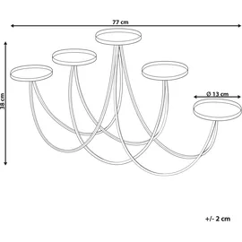 Beliani Kerzenständer BUARAN Metall 38 cm Gold