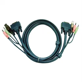 ATEN 2L-7D02U KVM Kabel DVI-D, USB, Audio, 1,8 m Schwarz