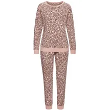 VIVANCE DREAMS Damen Pyjama dunkelrosa-schwarz-gemustert Gr.40/42
