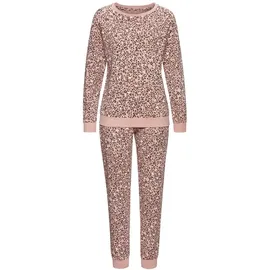 VIVANCE DREAMS Damen Pyjama dunkelrosa-schwarz-gemustert Gr.40/42