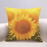 Kissenbezug 80x80 Grüne Gelbe Sonnenblume Kopfkissenbezug 80x80 Baumwolle Leinen Sofakissen mit Reißverschluss Kopfkissenbezüge Knitterfreie Kopfkissen 80x80 Bezug Langlebig Kissenbezüge 80x80 1 Pcs