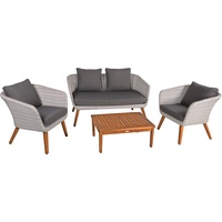 Garden Pleasure Arona Polyrattan Lounge Set 4-tlg. grau