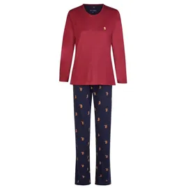 Happy Shorts Schlafanzug Damen Pyjama lang (2 tlg) Baumwolle rot L