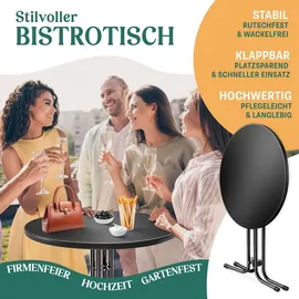 Kesser Stehtisch Ø 70 cm schwarz rund klappbar