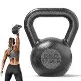 PROIRON Kettlebell Professional Kugelhantel aus Gusseisen, 8kg Gewichten Guss Schwunghantel Kugelgewicht Krafttraining - Schwarz Kettlebells