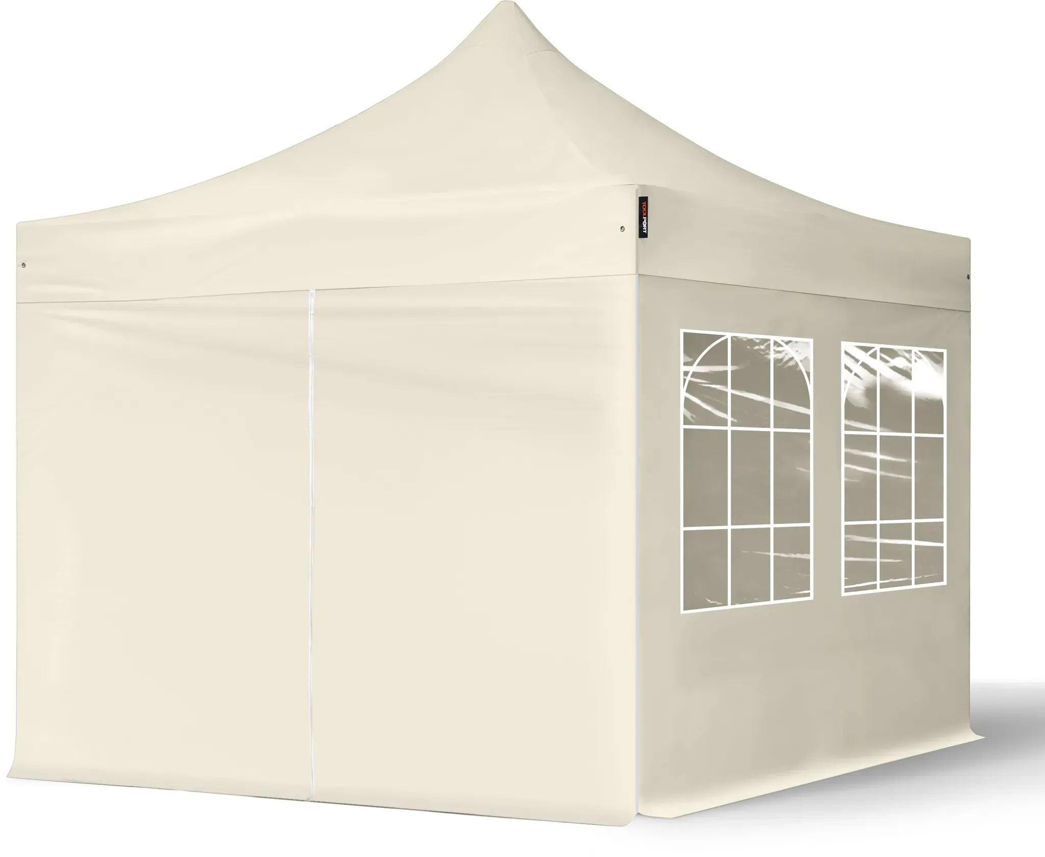 TOOLPORT  3x3m Stahl Faltpavillon, inkl. 4 Seitenteile, creme - (581833)