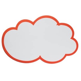Franken Moderationskarte Wolke, 620 x 370 mm, weiß mit rotem Rand, 20 Stück