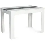 Idmarket - Rechteckiger Esstisch rozy 6 Personen weiß und grau 110 cm