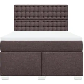 vidaXL Boxspringbett 140 x 200 cm Dunkelbraun