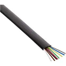InLine Modularkabel - 8adrig Flachband schwarz - 100m Ring