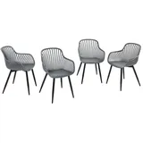 hardin 1fachgut Metall-Stühle grau 4er Set