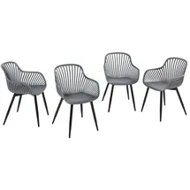 hardin 1fachgut Metall-Stühle grau 4er Set