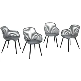 hardin 1fachgut Metall-Stühle grau 4er Set