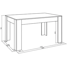 SKRAUT HOME Esszimmertisch,, Grau, schwarz - 487_5