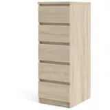 VCM ebuy24 Noulan Kommode 5 Schubladen, Eichen Dekor
