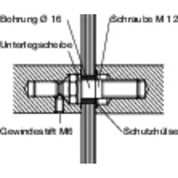 HT-Stoßgriff-Befestigung, Stahl, durchgehend, TS 10
