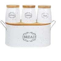 neuetischkultur Brotkasten Vorratsdosen 4er-Set Landhaus Weiß