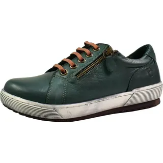 Andrea Conti Damen Schnür Halbschuh Leder coole Laufsohle Trendfarbe 0066002, Größe:41 EU, Farbe:Grün - 41