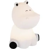 EGLO LED Nachtlicht Castellino, Akku Tischlampe Nilpferd, Kinderzimmer Deko Jungen, Silikon Nachttischlampe Kinder Baby Bett, Touch bedienbar, blau, warmweiß, RGB