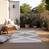 ELLE DECORATION In- und Outdoor«, rechteckig, 5 mm Höhe, Flachgewebe, In-& Outdoor, Modern, Wendeteppich, Balkon, Wohnzimmer – Silber, 200x290cm