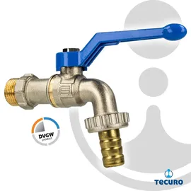 tecuro Auslaufkugelhahn 1/2 Zoll DVGW geprüft Messing vernickelt