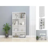 VidaXL Bücherregal/Sideboard Hochglanz-Weiß 66×30×130 cm Holzwerkstoff