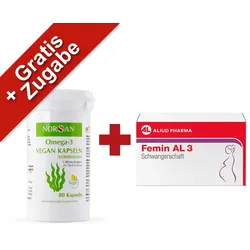 Norsan Omega-3 vegan + Femin AL 3 Weichkapseln Gratis