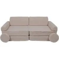 MeowBaby Kindersofa,, Greige, Textil, 160x24x80 cm, Kinder- & Jugendzimmer, Kindermöbel, Kindersitzmöbel & -tische, Kindersessel & -sofas