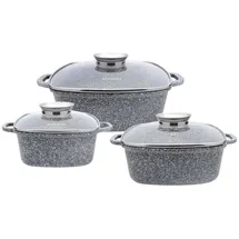 Klausberg Topf-Set 6-tlg. quadratische Töpfe mit Marmorbeschichtung