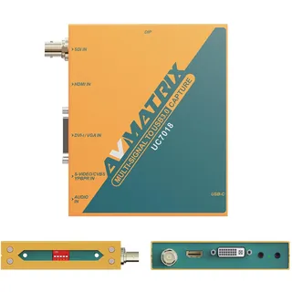 AVMATRIX UC7018 USB 3.0 Video-Capture-Karte – Multi-Input für SDI HDMI VGA CVBS S-Video, automatische Erkennung 1080p60, Plug & Play kompatibel mit OBS Studio Zoom Teams vMix, Windows macOS Linux