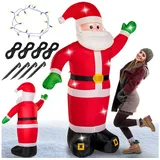 monzana Weihnachtsfigur XXL-Weihnachtsmann, aufblasbar, integrierte Pumpe, beleuchtet, 250cm