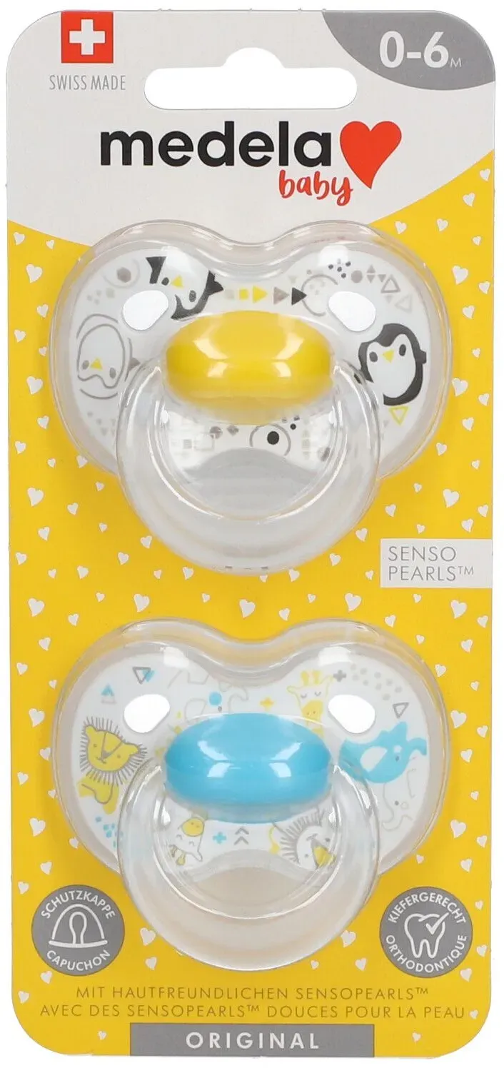 Medela Baby Original Schnuller Sunshine Yellow 0-6 Monate DUO 2 Schnuller