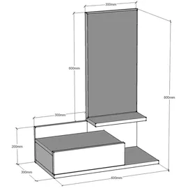 [en.casa] Wandregal Gundsø 40 x 12 x 10 cm Weiß