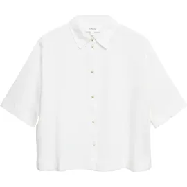 s.Oliver Kurzarm-Bluse aus Leinenmix Weiß XS