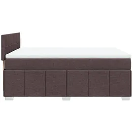 vidaXL Boxspringbett mit Matratze Dunkelbraun 140x200 cm Stoff