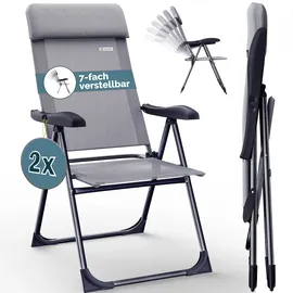 CASARIA Gartenstuhl 73 x 73 x 108 cm grau 2 St.