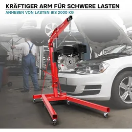 Wiltec Motorheber Stahl 2000 kg klappbar