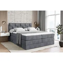 altdecor Boxspringbett ZAFIRA-BZ KING - 160 x 200 - H3/H4 - Dunkelgrau