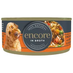 ENCORE Dog Huhn mit Rinderleber und Gemüse in Brühe für Hunde 12x156g