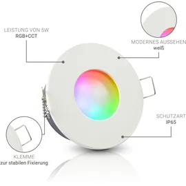 Longlife LED Gartenstrahler mit Erdspieß rund LED GU10 5 W RGB+CCT schwarz