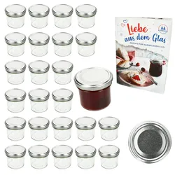 25er Set Sturzglas 125ml Einmachglas TO66 Silber Deckel DiamantZucker-Rezept