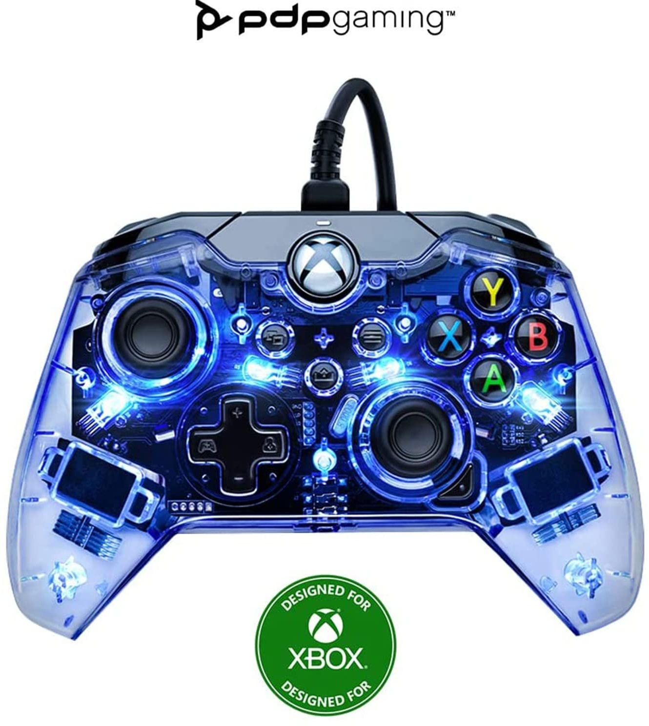 PDP Afterglow LED verkabelt Game Controller - RGB Hue Color Lights - USB Connector - Audio Controls - Dual Vibration Gamepad- Xbox Series X|S, Xbox One, PC