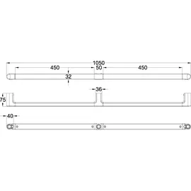 Villeroy & Boch ViCare Haltegriff Wandhandlauf 105 cm verchromt