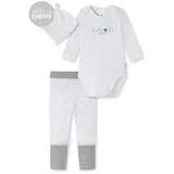 SCHIESSER Unisex Baby Set zur Geburt Hose+Body+Mütze - 100% Organic Cotton, Graumeliert, 68 - 68