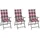 vidaXL Gartenstuhl 69 x 69 x 110 cm grau/rot 3 St.